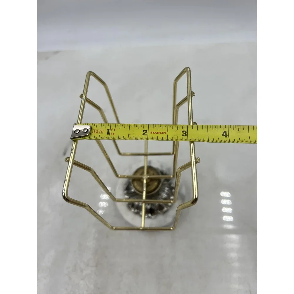 VTG Sears Towel Holder Letter Rack Bath Shop Marble Base Gold Wire Guest